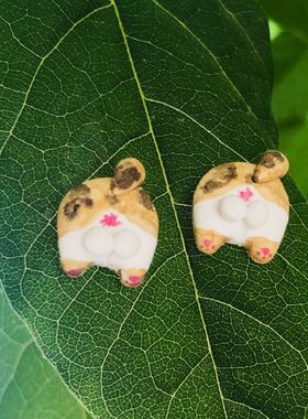 奇特猫屁股猫00耳钉爱宠人耳钉
