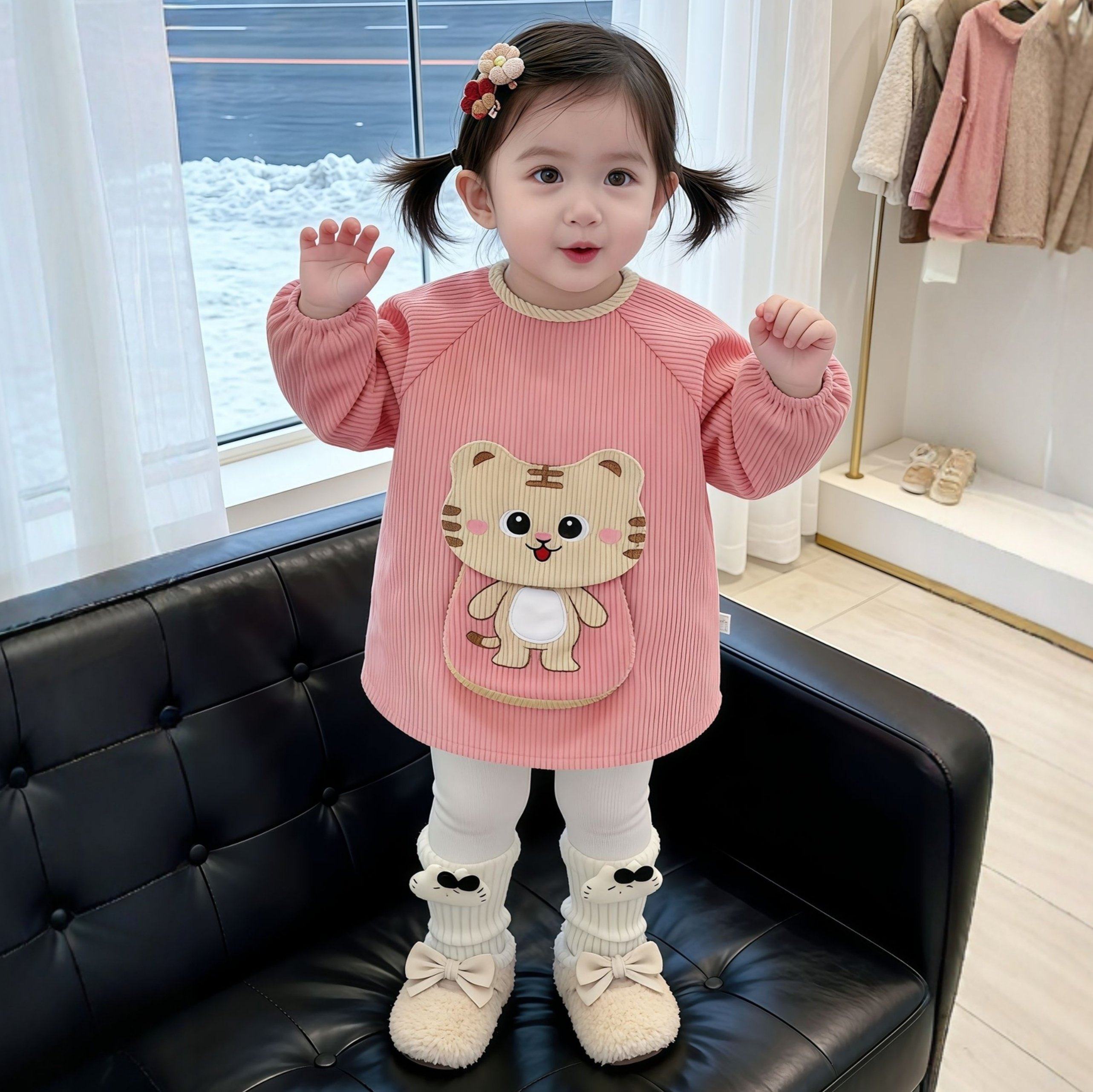 罩衣女宝宝外穿儿童防水防脏长袖反穿衣灯芯绒洋气绘画围裙兜倒褂,淘宝优惠券,粉丝福利购,淘宝优惠卷