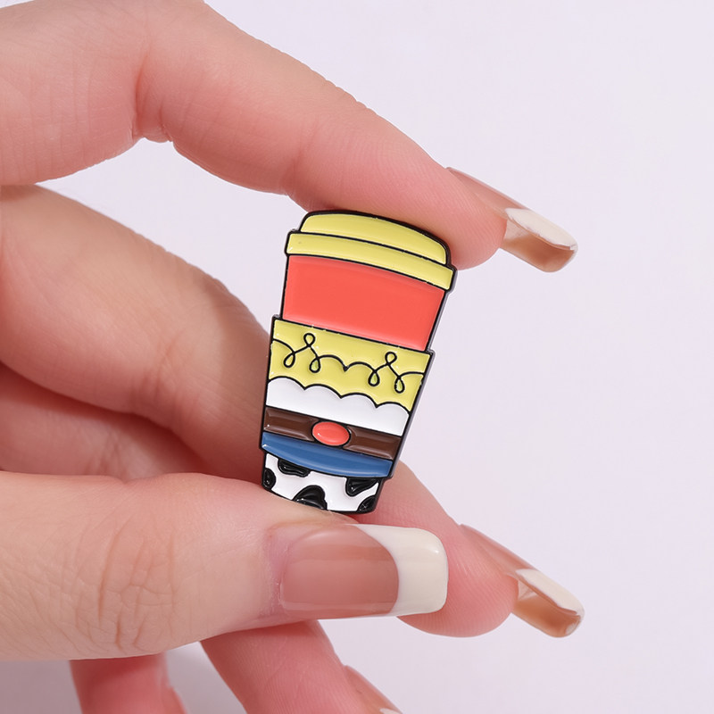 奶茶饮料杯胸针卡通金属徽章背包衣服笔袋装饰品领针配饰勋章胸章,淘宝优惠券,粉丝福利购,淘宝优惠卷