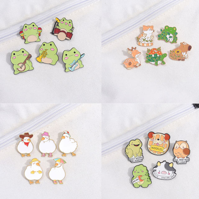 ກົບ ເປັດ ຫມາ brooch ປ້າຍໂລຫະສັດ