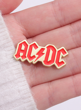ACDC胸针翻领图钉80年重金属徽章