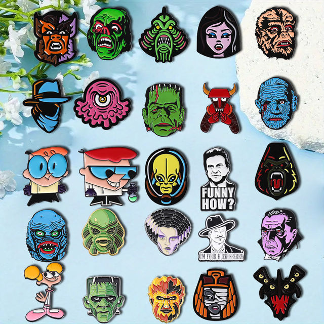 2026 ໃໝ່ 2026 ແຟນ horror horror ecstasy Frankenstein Dracula Black Lagoon ຄລາສິກ monster badge collection