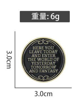 在这里离开今天进入昨天明天和幻想世界幽默英文胸针衣服配饰勋章