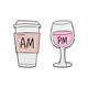 Pink English Letters Drink Cup Brooch
