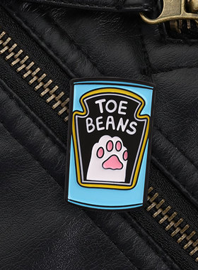 可爱猫爪肉垫胸针 Toe Beans 趣味英文宠物徽章 卡通动物金属配饰