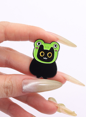 可爱黑色猫咪胸针金属徽章可爱日系别针衣服包包装饰品笔袋挂件