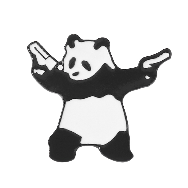 熊猫狗子胸针可爱日系个性别针配饰男女情侣金属徽章包包衣服勋章