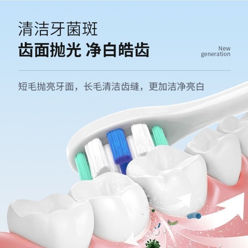 适用于AG电动牙刷头A&G小蛮腰001青春版升级款清洁软毛A01替换头 - 图2