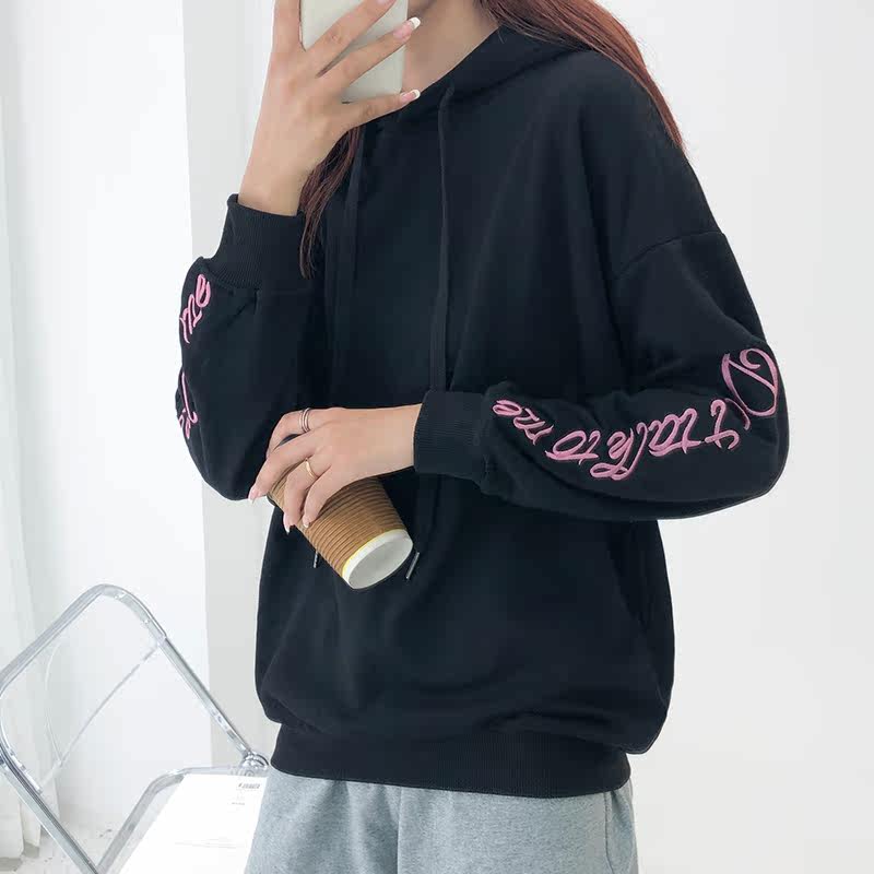 【茶茶家】2020秋季新款刺绣宽松卫衣 栀恋卫衣/绒衫