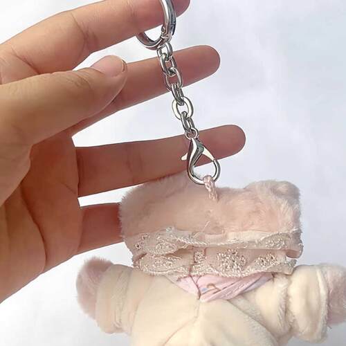 DIY短链双扣电镀龙虾扣上下开口金属饰品包挂件配件毛球挂件扣环 - 图1