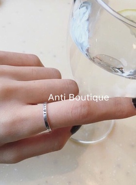 纯银复古细款希腊字母戒指定制