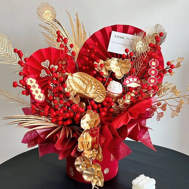 2026新款塑料防水福桶花桶绒布花盒福桶插花花店抱抱桶年宵花材料,淘宝优惠券,粉丝福利购,淘宝优惠卷