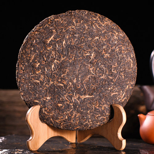 2008年勐海布朗山金芽金针贡饼云南普洱茶熟茶七子饼茶叶 357g/饼 - 图0