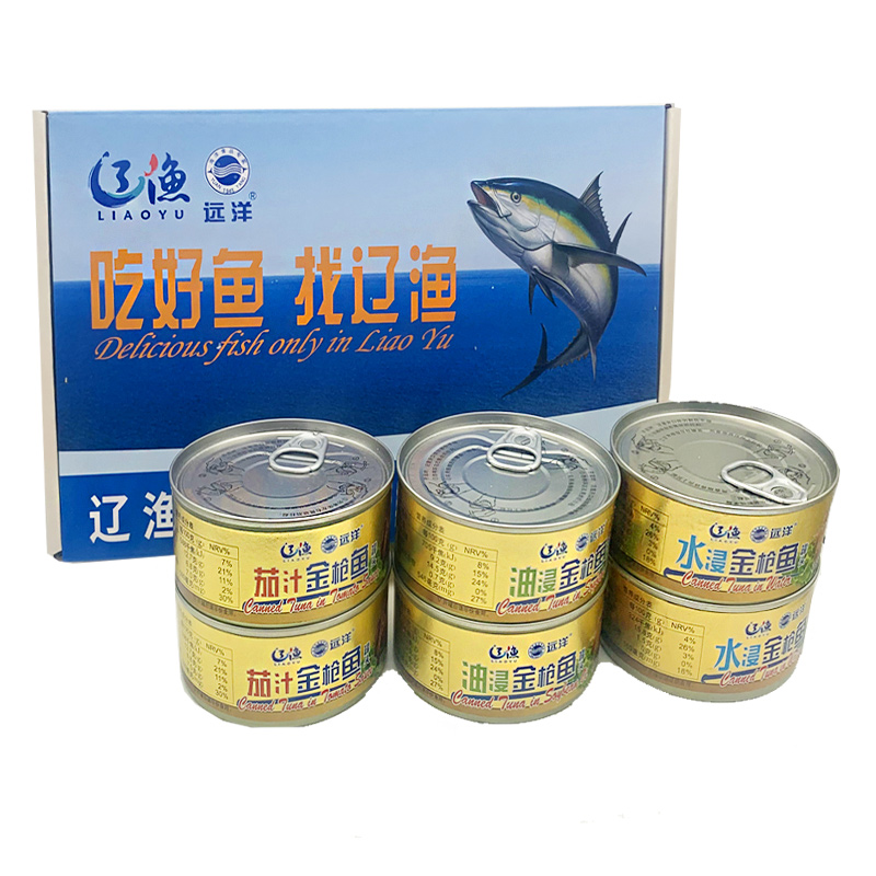 170g*6罐大连辽渔远洋金枪鱼罐头油浸水浸辣味海鲜寿司即食下饭菜 - 图3