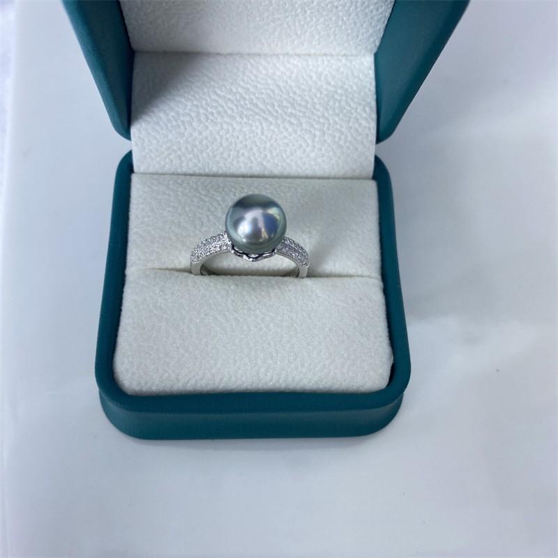 Sterling Silver Ring Seawater Pearls Tahiti