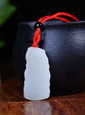 新疆和田玉羊脂玉白玉青白玉步步高升竹节吊坠男女款挂件玉坠玉佩