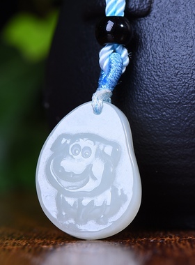 新疆和田玉羊脂玉白玉青白玉财运亨通生肖猪吊坠男女士款挂件玉坠