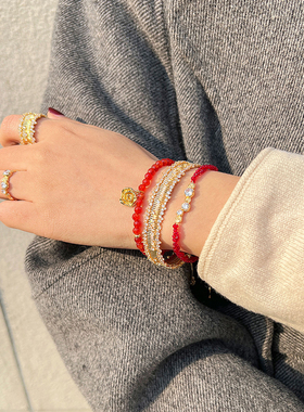 Meililove莓拉红RED星辰串珠手链