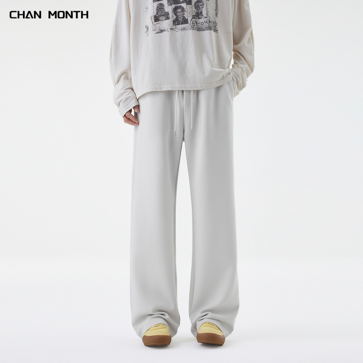 CHAN MONTH秋冬阔腿双面棉休闲裤子男宽松百搭潮牌加绒运动长裤子,淘宝优惠券,粉丝福利购,淘宝优惠卷