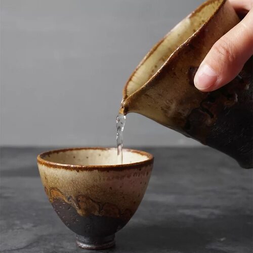 景德镇老岩泥茶杯柴烧手工品茗杯主人杯茶盏功夫个人小茶杯礼品 - 图2