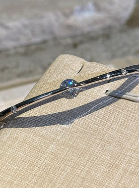 腕间星云◆中古轻奢超闪亮面素圈手镯小众气质星芒微镶皓石手饰