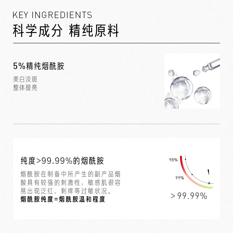 毕生之研烟酰胺焕白精华水淡爽肤水 毕生之研液态精华