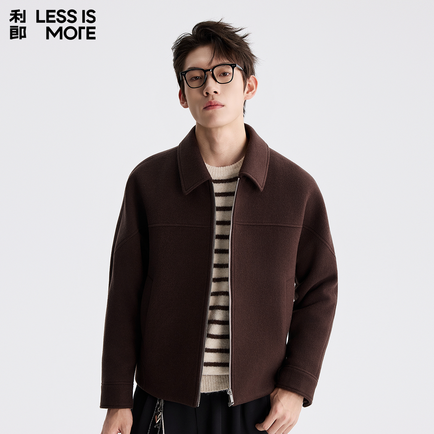 【青年通勤】利郎青年商务毛呢外套2025冬季时尚百搭休闲保暖大衣 - 图0