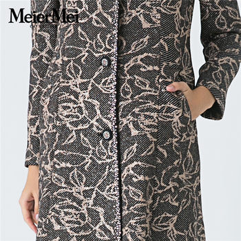 Meier beauty brand fashionable slimming commuting coat ແຂນຍາວ ເສື້ອກັນໜາວ ຍາວກາງລະດູໜາວ