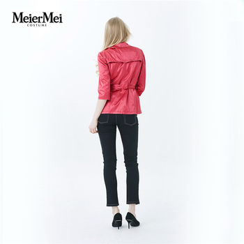 Rose beauty fashion temperament slim short windbreaker spring and autumn long-sleeved brand counter jacket MCFO08530