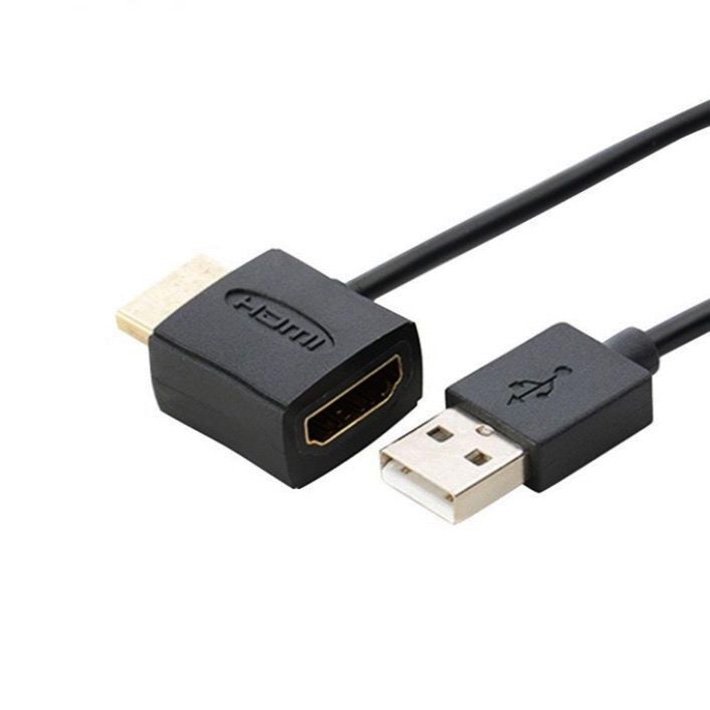 50cm 1米车载HDMI线 公对USB电源连接线 USB母转HDMI公供充电线头 - 图1