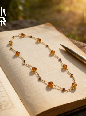 视频同款丨四维时光花珀项链