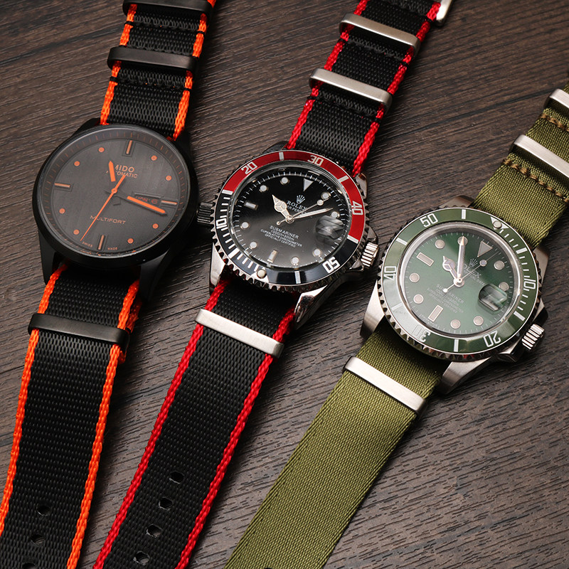 适配劳力士精工罐头帝陀帆布表带 天姵配件