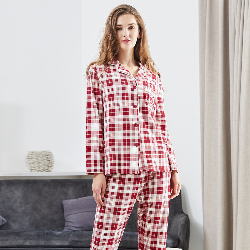 雪仙丽新疆棉开衫纯棉情侣男女睡衣 雪仙丽服饰睡衣/家居服套装