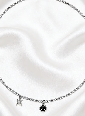 笑脸锆石项链小众设计感个性俏皮