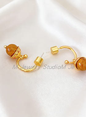 手工串珠项链绿孔雀石木纹石