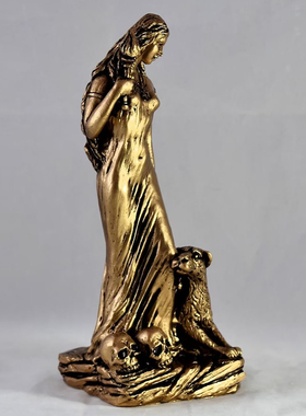 跨境金色魔法女巫女神凯特神异教徒神坛雕像摆件装饰家居雕塑摆件