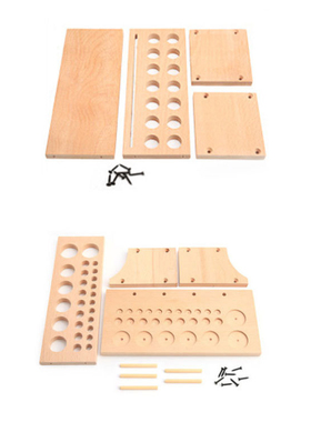 工具架diy皮革工具台工具架皮艺印花蜡线收纳箱实木工具收纳储盒