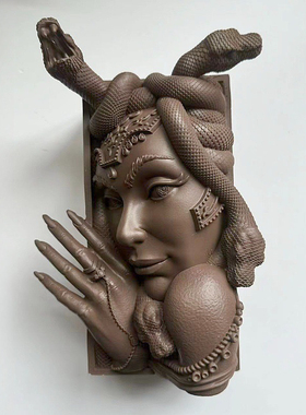 Medusa Book nook跨境美杜莎书角书立书架幻想书架图书树脂摆件