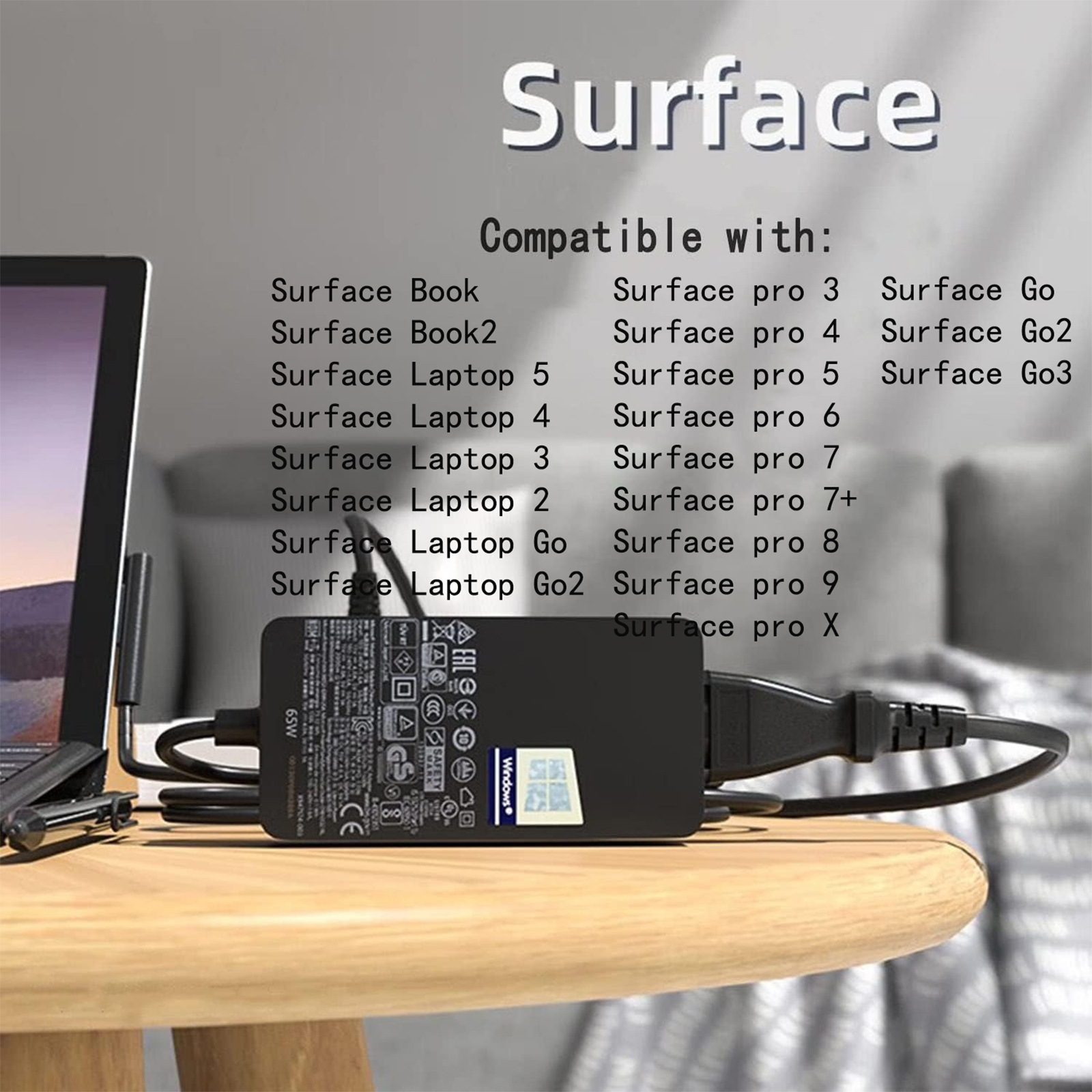 微软surface原装65W Laptop 2/3/4/5电源适配器pro 6/7/8/9充电器 - 图3