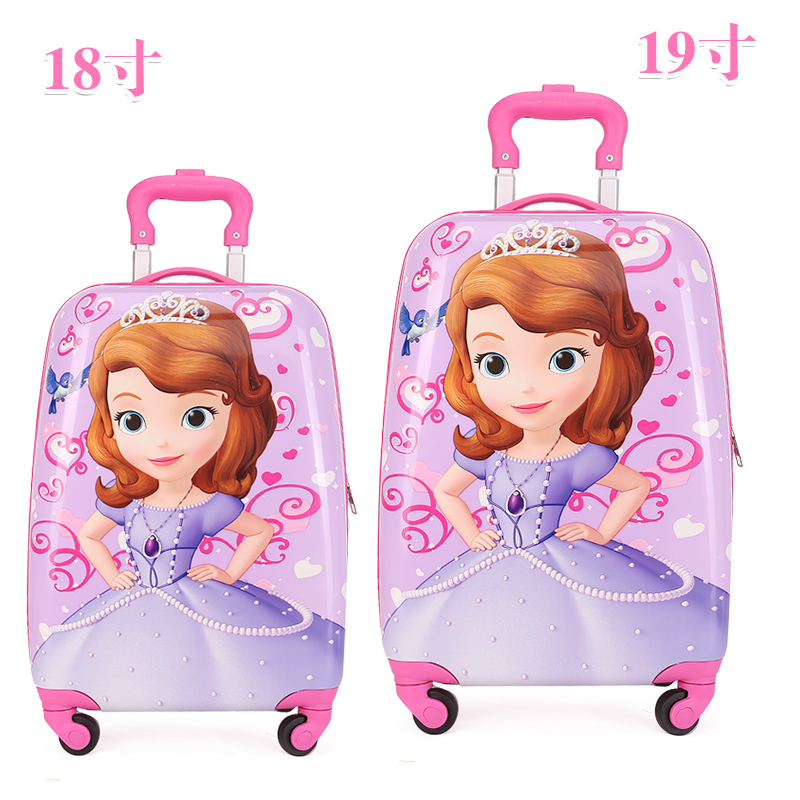 定做18寸19寸儿童双面图案万向轮卡通拉杆箱行李箱旅行箱带密码锁 - 图2
