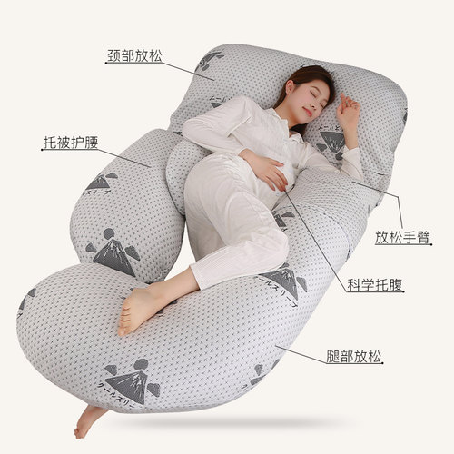 孕妇枕护腰侧睡枕托腹u型侧卧抱枕睡觉专用神器孕期垫靠枕头用品 - 图0