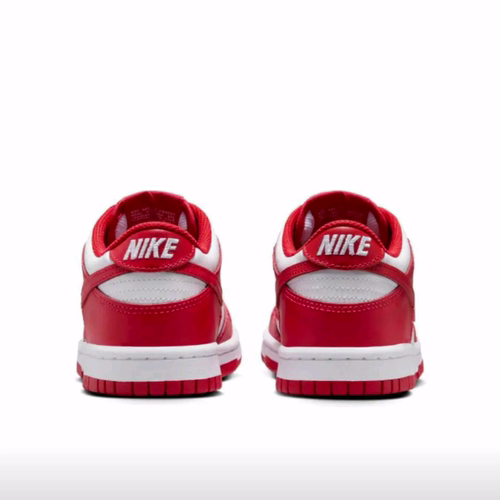 Nike Dunk 皮革 Low 舒适百搭 防滑耐磨 低帮 儿童板鞋 红白 - 图3