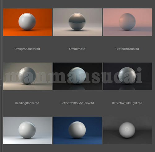 (27) c4d材质灯光预设合集 Gsg灯光+材质+HDRI Studio Rig 大合集 - 图0