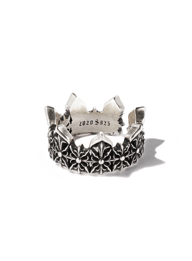 AARONX原创设计皇冠造型中世纪风手工做旧925纯银戒指