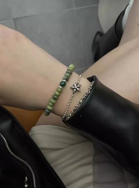 叠戴小众天然石串珠手链原创设计