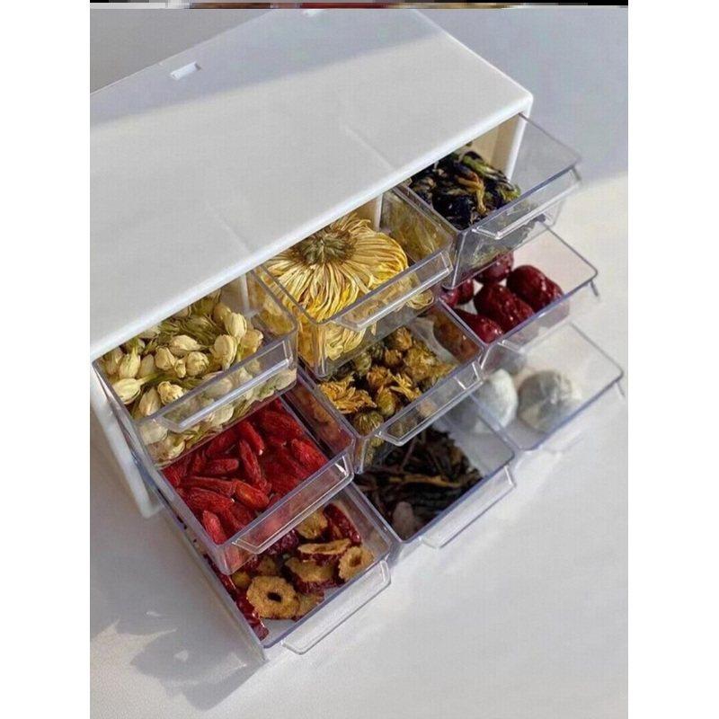 中药材收纳盒透明家用药材陈皮虫草分格储存柜调料干货香料分装盒,淘宝优惠券,粉丝福利购,淘宝优惠卷