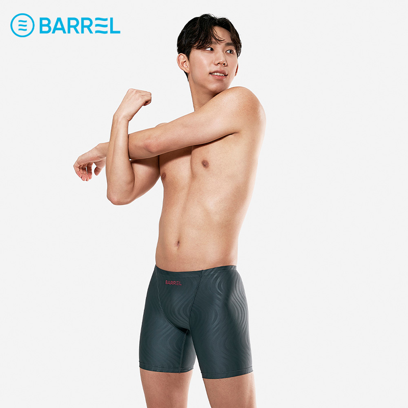 韩国BARREL 2025新款男士印花三分泳裤竞速游泳裤 ESSENTIAL EMBO - 图0