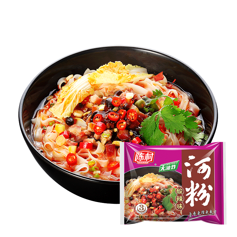 陈村河粉20袋整箱方便面皮非油炸酸辣粉米线广东米粉速食泡面包邮 - 图2