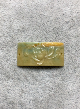 新天然玉石桃花手牌荷花吊坠三联花手牌吊坠手链diy配饰古风汉服