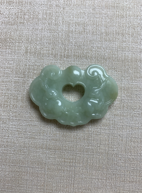 新天然岫玉花锁糯蓝荷花锁吊坠禁步腰挂可搭配流苏使用兔子花锁